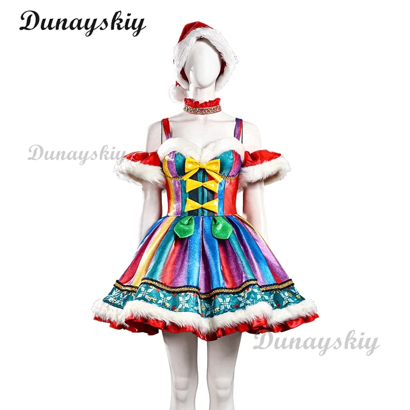 Christmas Dress Women Cosplay Costume Santa Claus Hat Uniform 2024 Female Women Clothes Xmas Clothing Party Customized