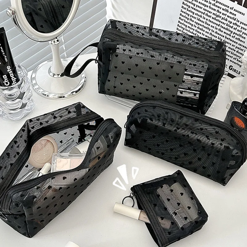 Mesh Cosmetic Bag for WomenToiletry Beauty Case   Travel Storage Makeup Bag Organizer Female Portable  Make Up Pouch