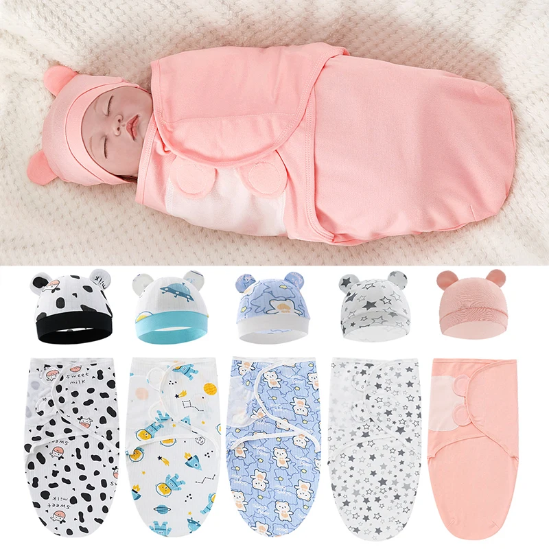 Babies Sleeping Bags Newborn Baby Cocoon Swaddle Wrap Envelope 100%Cotton 0-6 Months Baby Blanket Swaddling Wrap Sleepsack