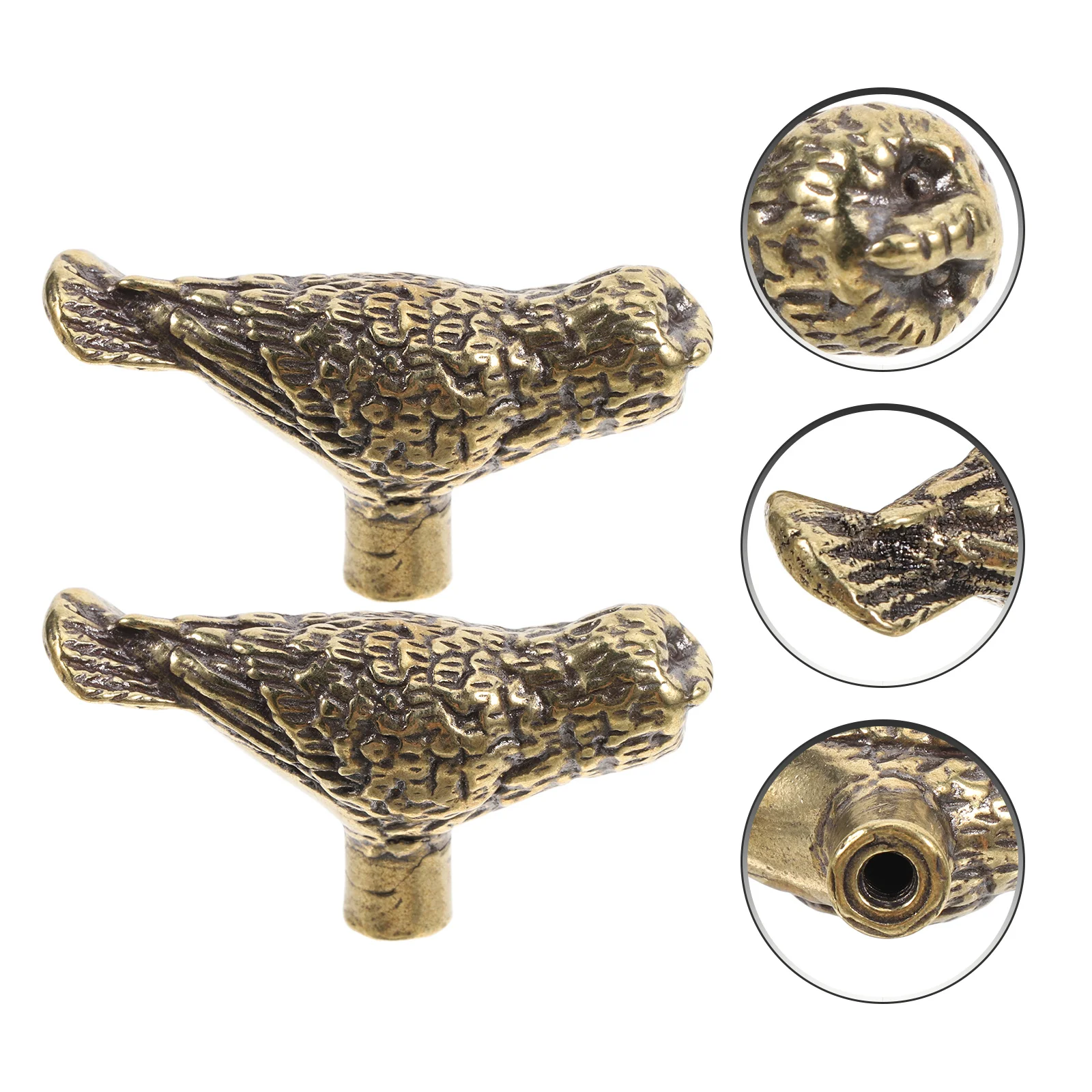 

2pcs Brass Owl Cabinet Pull Decorative Drawer Knobs Furniture Hardware For Kitchen Cabinets Dresser Vintage Style Knobs Door