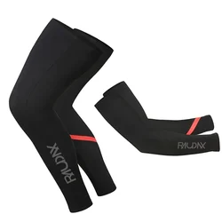 2023 Team Raudax Knee Warmer Leg Warmer Black UV Tection Cycling Arm Warmer Breathable Bicycle Running Racing MTB Bike Sleeves