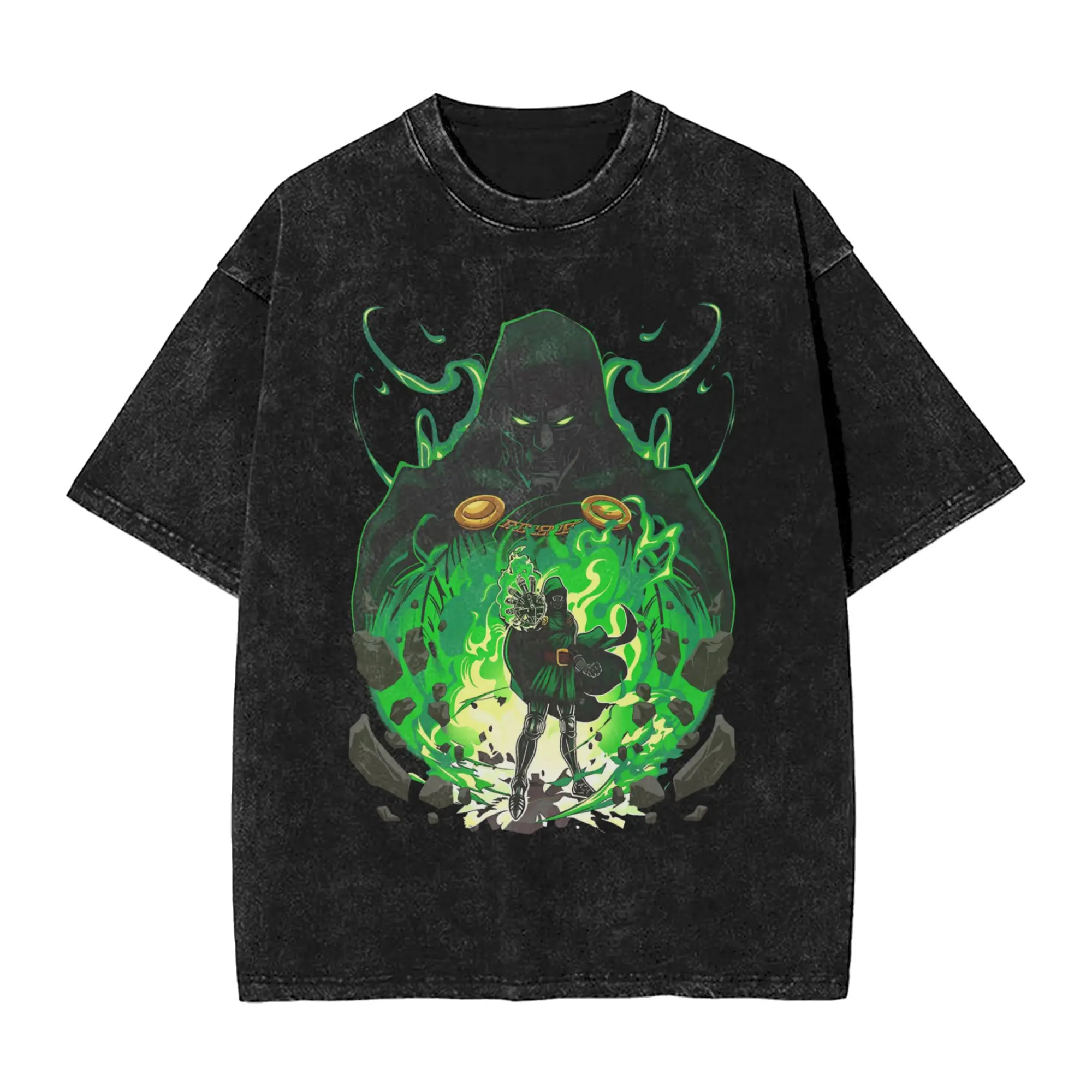 Men T Shirt Dr Dooms Comics Washed T-Shirts Hippie  Summer Tees Vintage Design Cotton Clothing Dropshipping