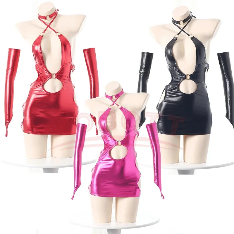 

New Halloween Cosplay Anime Girl Group Stage Show Unifrom Women Dopamine Leather Dress Outfits Costumes Cosplay Sato Kuki Ntr Ka