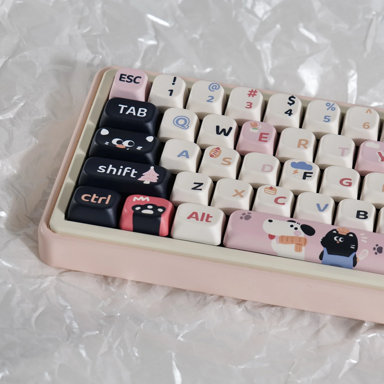 

141Keys Creative Cats and Dogs Keycaps PBT Five-Sided Sublimation XOA/FOA/MDA Height DIY Mechanical Keyboard Cute Key Caps