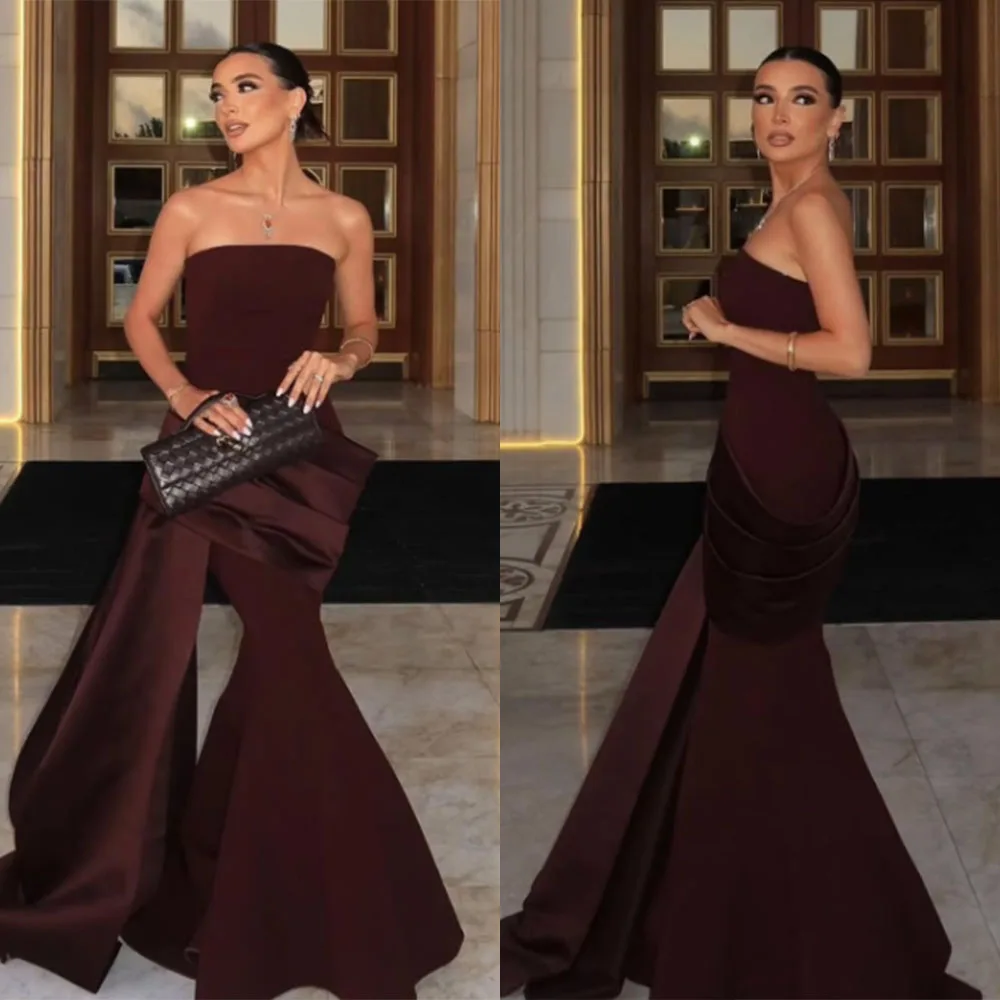 

Красное женское платье без бретелек без рукавов высокого качества по индивидуальному заказу, платье русалки для выпускного вечера فساتين سهره 원피스 Robe