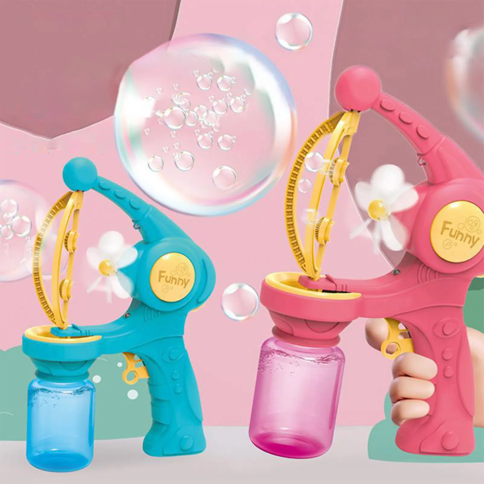 Bubble Blower Machine Automatic Bubble MakerPorous Fan 360-Degree Leak-Proof Design Bubble Maker Summer Indoor Outdoor Toys