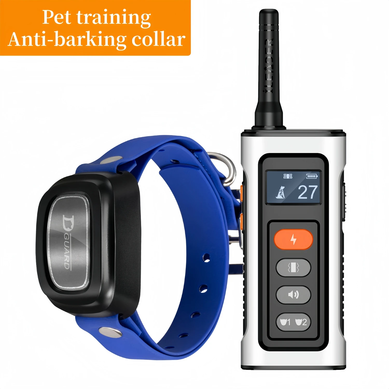 

1200m Dog Training Collar Waterproof Pet Remote Control Rechargeable Electric Anti-Bark with Shock Vibration Sound LCD Display