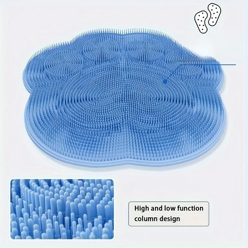 Bath Massage Pad with Non-Slip Suction Cups - Shower Foot & Back Scrubber Mat, Clean Exfoliating Body Scrubber for Relaxation