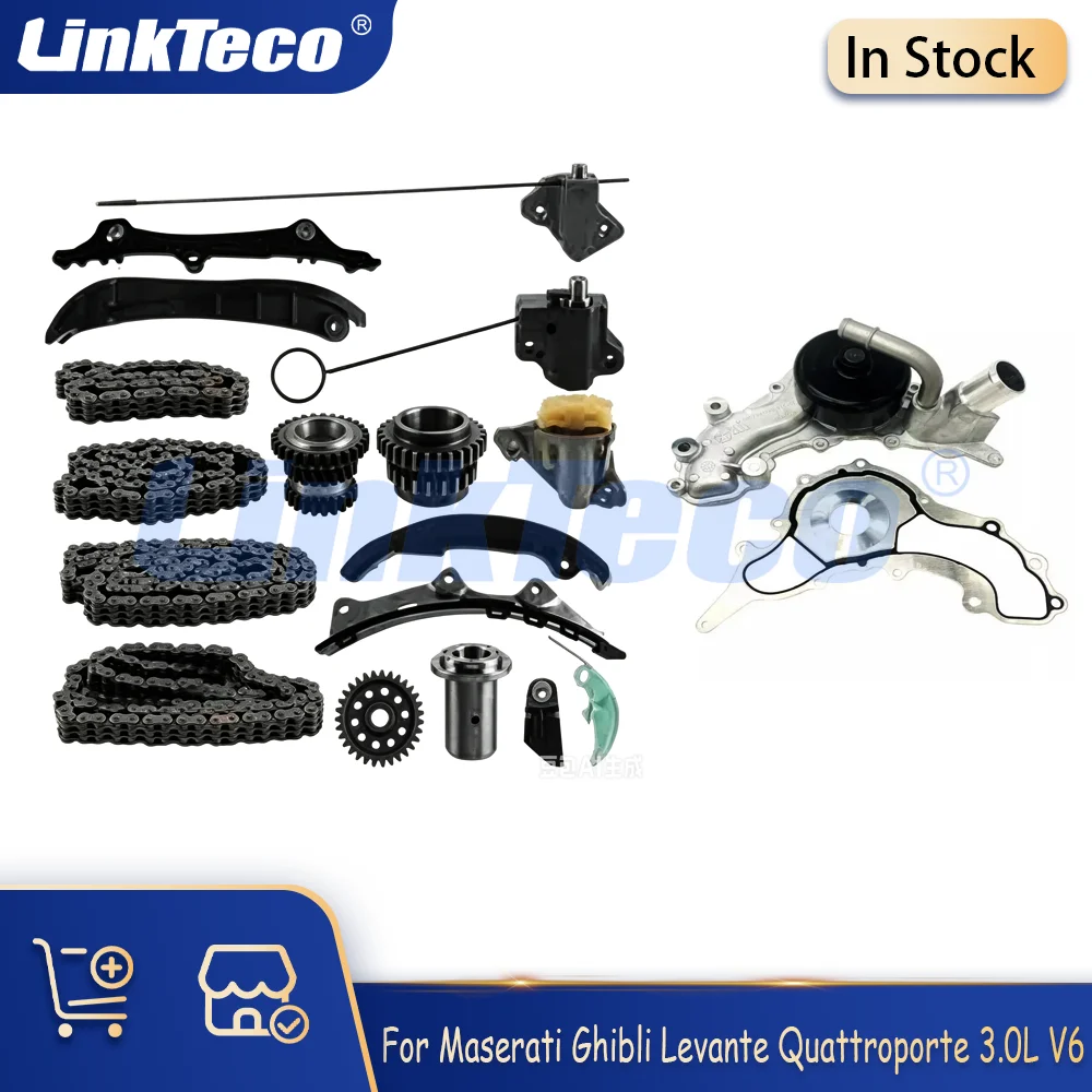 Engine Parts Timing Chain Kit Water Pump Fit 3.0 T L V6 M156 For 13-23 Maserati Quattroporte Ghibli Levante 3.0L 3.0T GT Turbo