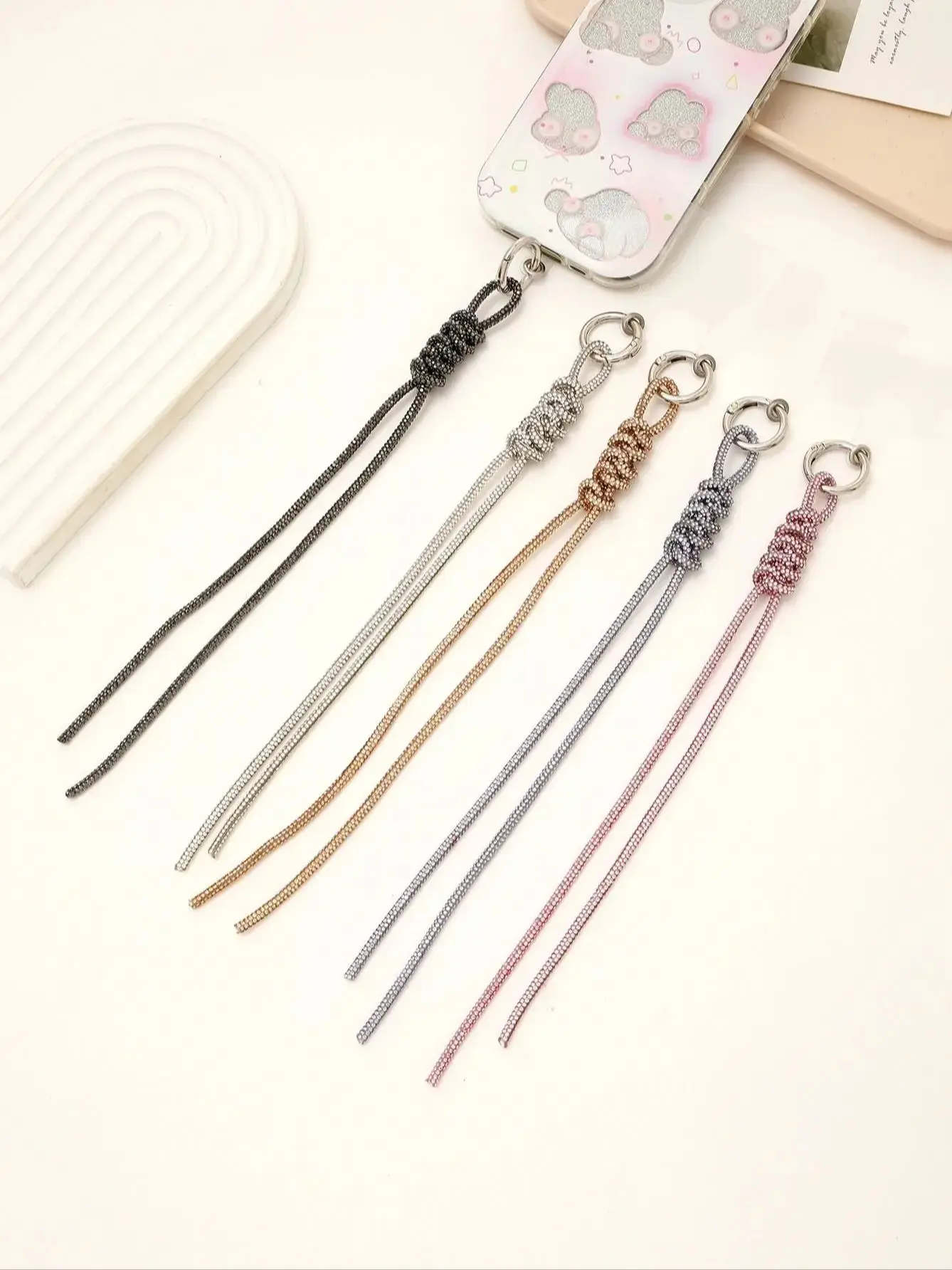 

Luxury Water Diamond Chain Keychain Pendant DIY Inlaid Diamond Chain Mobile Phone Hanging Rope Hanging Chain Versatile
