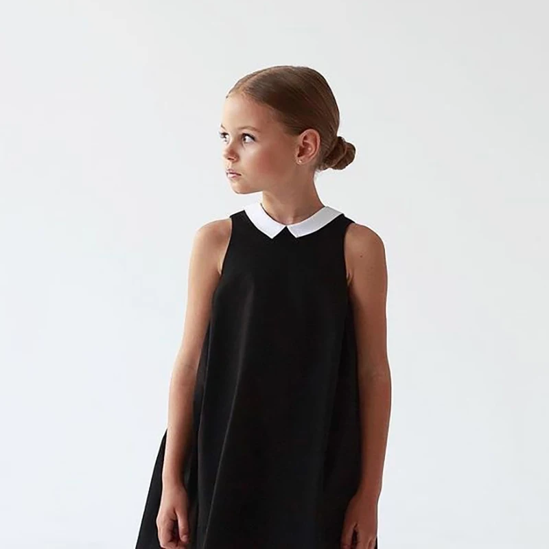 Eid Black Elegant Easter One-pieceWedding Bow Brithday Party Children Dress Kids Clothes for Young Girl Outfits Costumes