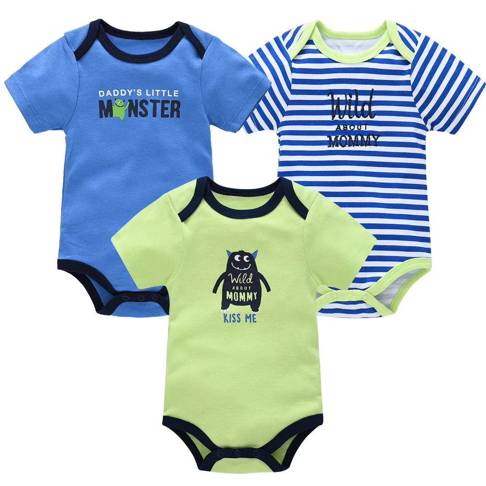 2023 Newborn Baby Boy Clothes Set 3 Pcs 100% Cotton Short Sleeve 0-12 Months Infant bebe Bodysuit Gentleman Costume