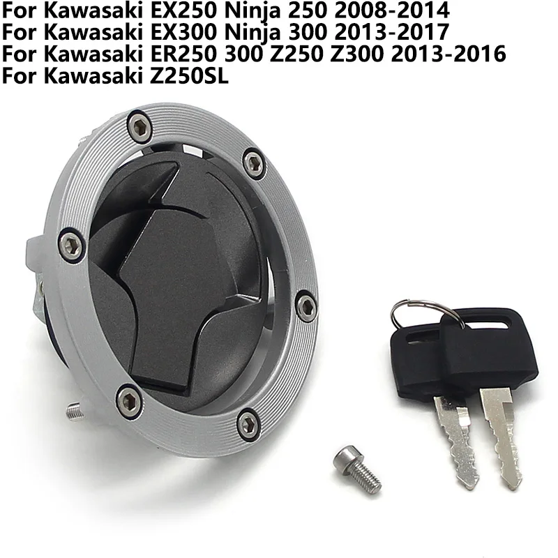 

Крышка топливного газа мотоцикла с крышкой для ключа-бака для Kawasaki EX250 Ninja 2008-2014 EX300 2013-2017 ER250 Z250 Z300 2013-2016 Z250SL