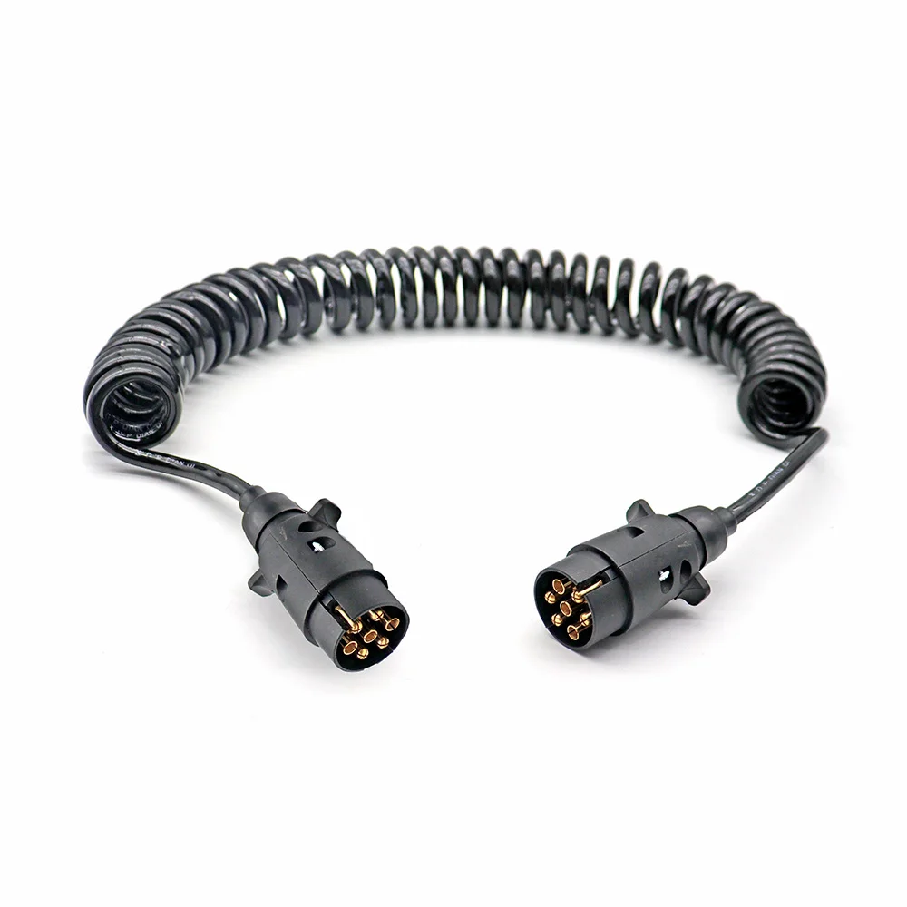 

4,6 м 7-контактный удлинительный кабель для прицепа, штекер-папа, 12 В, буксировочный фонарь для грузовика, каравана, катушка, провод, сверхмощный спиральный провод