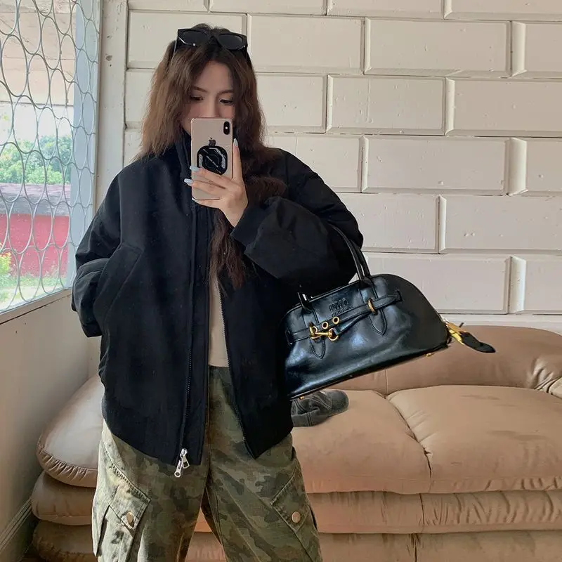 

Bomber Jackets Womens Jacket Double Face Winter Sherpa Plush Quilted Outdoor Urban Adventure Performance Protective Breathable