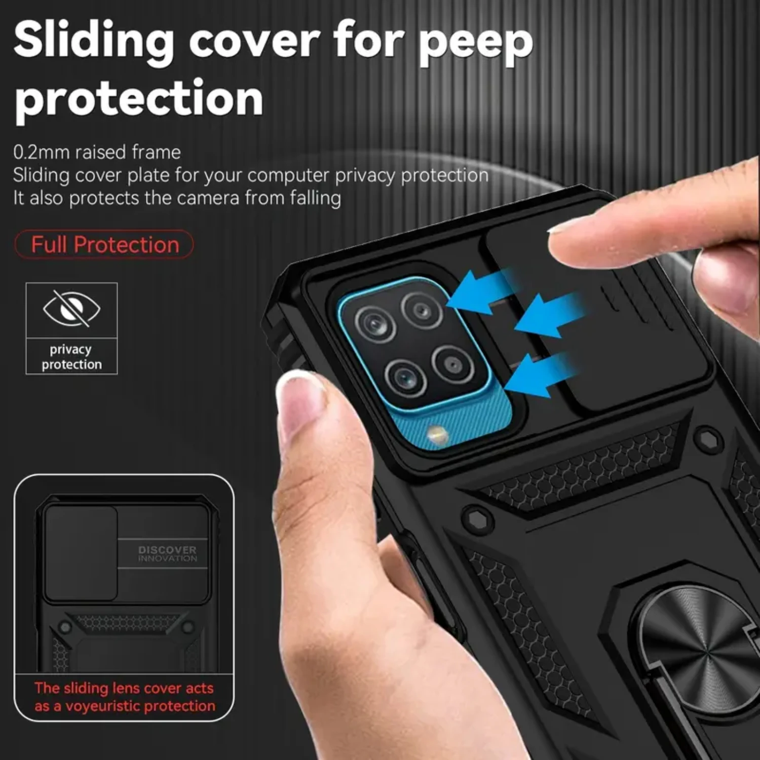 

Enhanced Military Grade Matte Textured Rugged Shockproof TPU Phone Case for Samsung Galaxy A12 - Reliable Drop Proof Protection