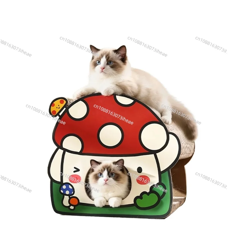 Mushroom cat scratching board, wear-resistant and non-crumbling, large vertical  universal cat scratching board for all seasons
