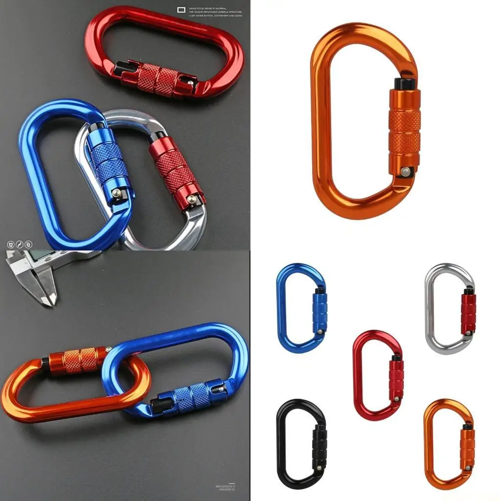 

U2JB 25KN Альпинистский карабин О-образный безопасный автоматический мастер-винт Замок Крюк Пряжка для подъема