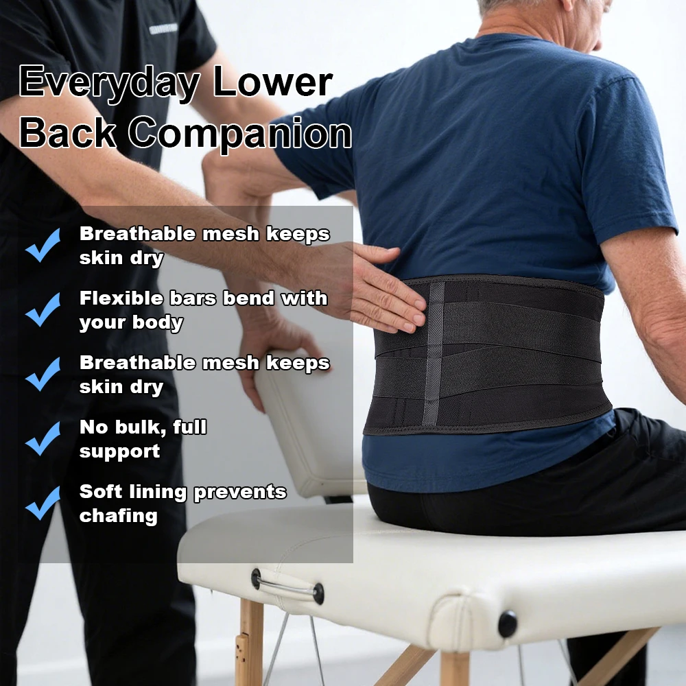 Lower Back Brace for Men and Women, Back Brace for Lower Back, Sciatica,Scoliosis, Herniated Disc with Adjustable Support Straps image 4