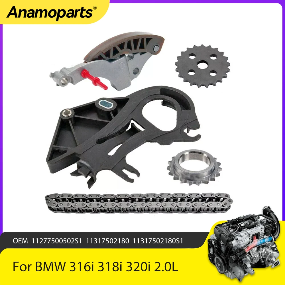 Engine Parts Oil Pump Drive Chain Kit Fit 2.0 L N46 N42 l4 GAS For BMW E90 E91 E93 E46 E84 X3 118i 120i 318i 2.0L 11277500502S1