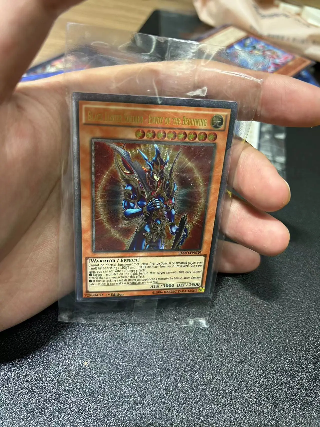 Yu Gi Oh Ultimate Rare/UTR TCG Black Luster Soldier - Envoy of the Beginning(SANO-EN039) English Collection customize Card