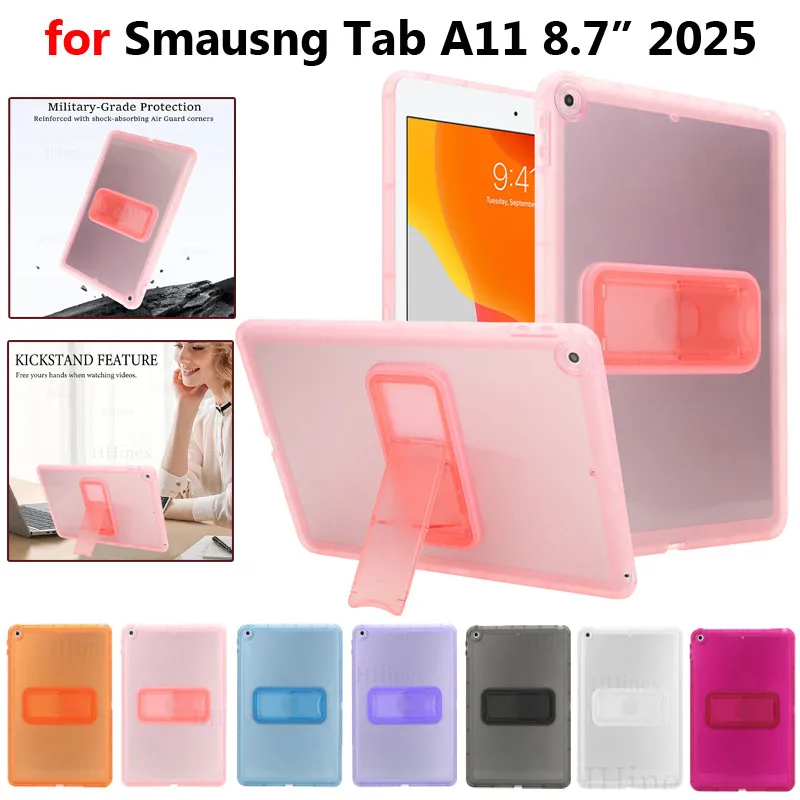 

For Smausng Galaxy Tab A11 8.7 Inch 2025 X133 X135 A11 Plus A9 X110 A9+ 11" X210 A7 Lite T220 A8 X200 TPU Adjustable stand Case