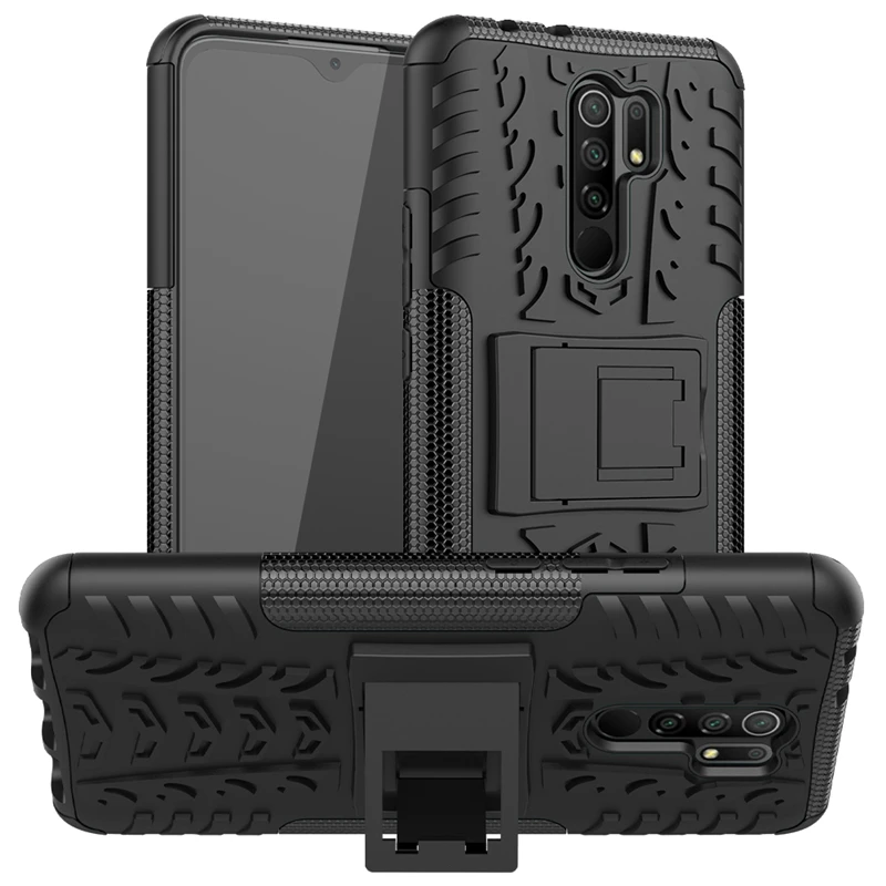 Abdeckung für Xiaomi Redmi 9 Fall Stoßstange Dual Layer Rüstung Rückseite Redmi 9 9t 9at 9c 10c 12 13c Fall für Redmi Note 12 Pro 4g Fall