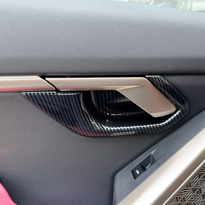 

For BMW 5 Series 2024-2025 525Li 530Li Inner Door Handle Bowl Cover Trim Decoration Interior Accessories ,ABS Carbon Fiber
