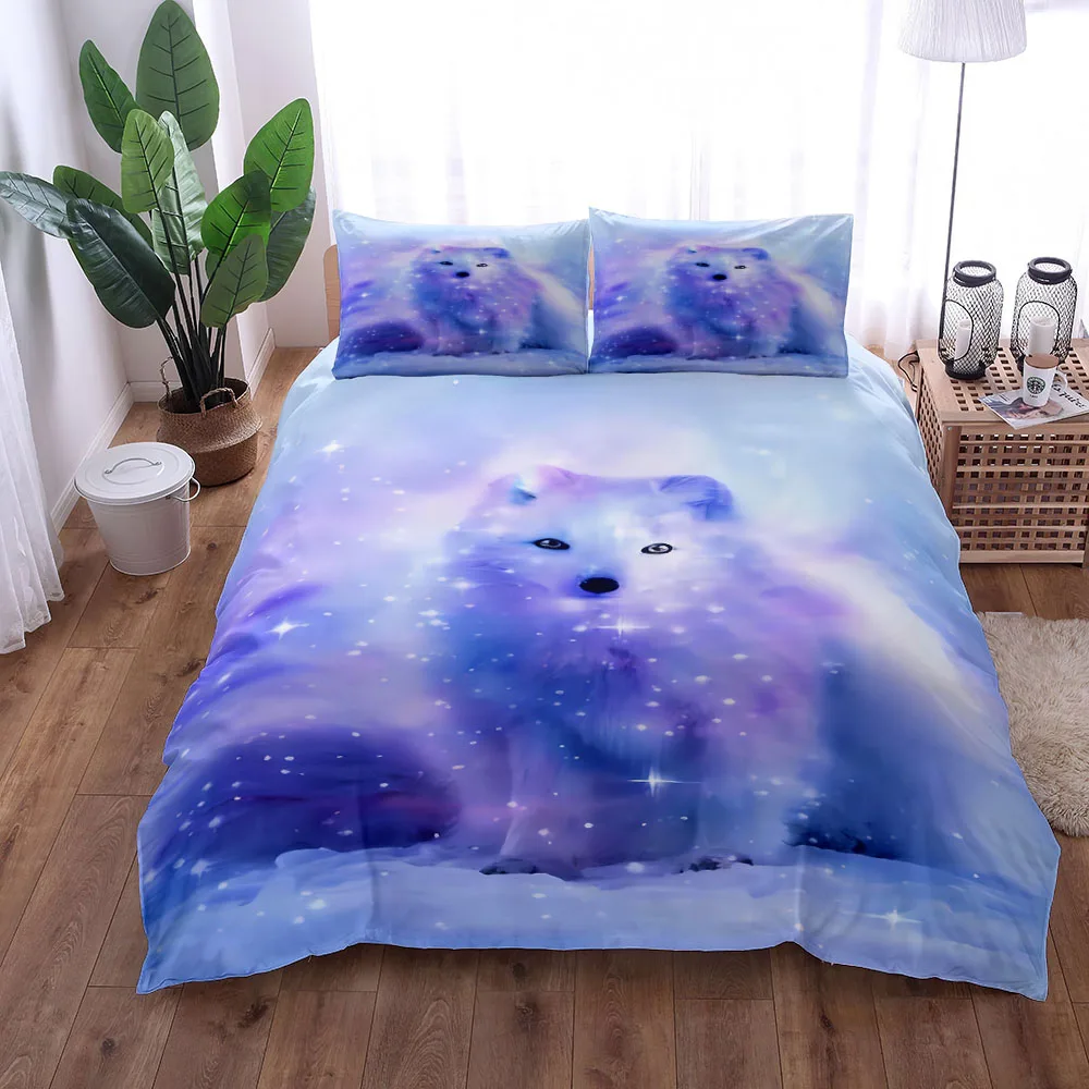 

Charming Fox Art Duvet Cover Set King Queen Double Full Twin Single Size Bed Linen Set