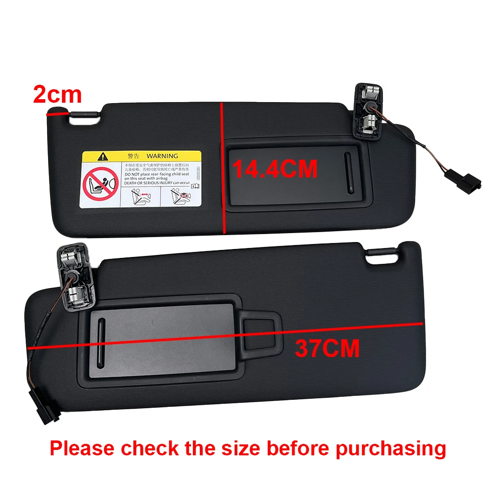 5GG 857551   Czarny przedni panel przeciwsłoneczny z lusterkiem do makijażu do VW Golf 7 Passat B8 CC Jetta MK7 Akcesoria do osłon przeciwsłonecznych do wnętrza samochodu — zdjęcie 4