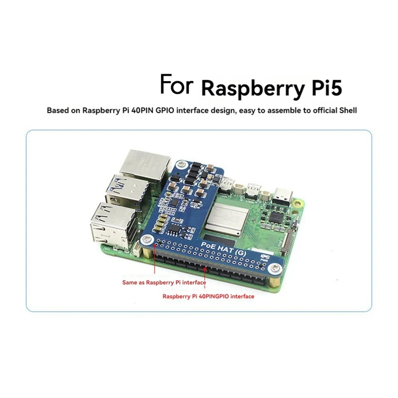 Für Raspberry Pi 5 Poe HAT 802.3Af/At Poe HAT (G) Für Raspberry Pi 5 POE Ethernet Netzteil Expansion Board-AU32