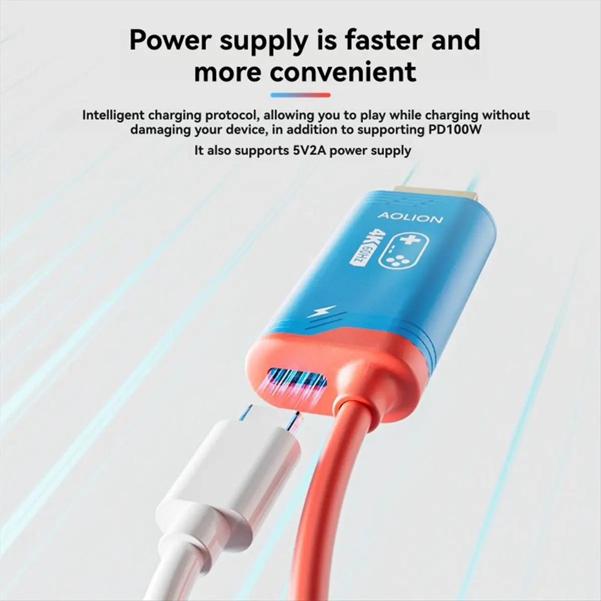 4K 144HZ USB C to HD Cable for 2 High-Speed TV & Laptop HD Cable Games Accessories Black