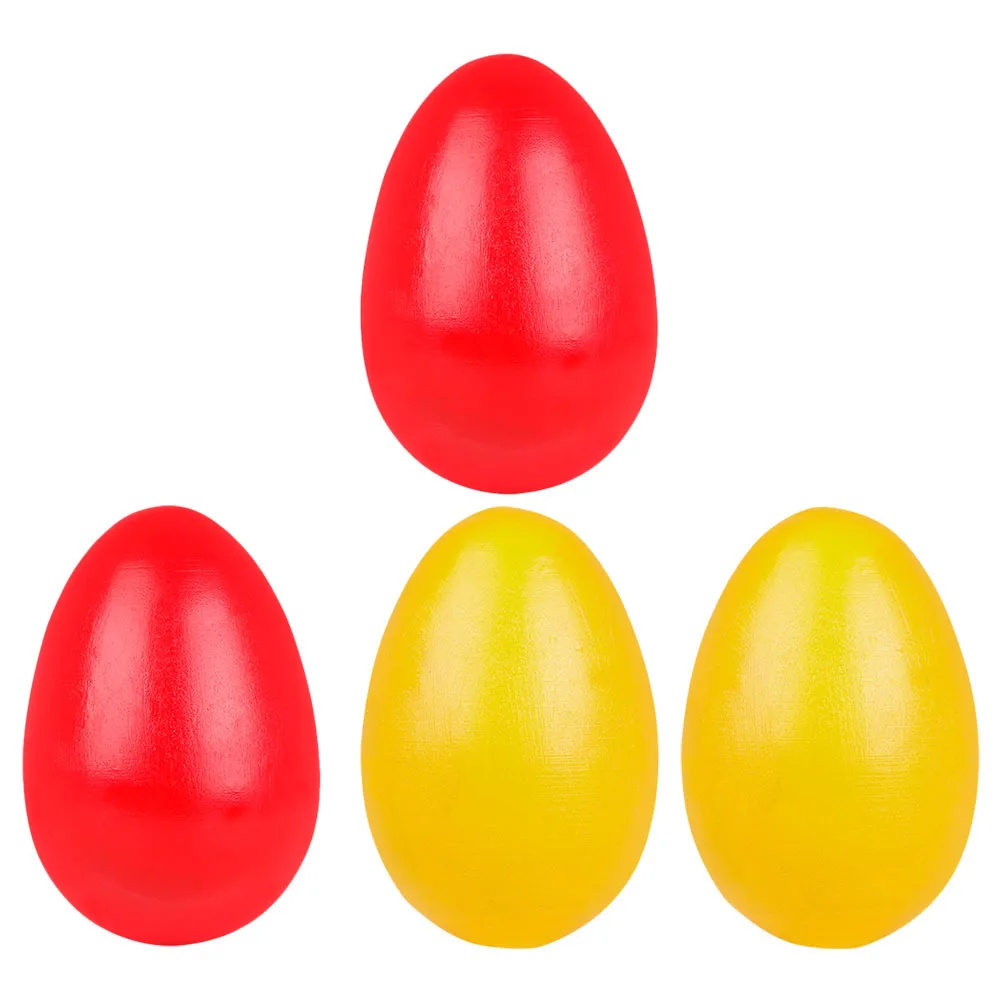 Shakers à œufs musicaux en bois, 4 pièces, sûrs et durables, amélioration des compétences cognitives, Instrument de Percussion coloré, frapper les œufs