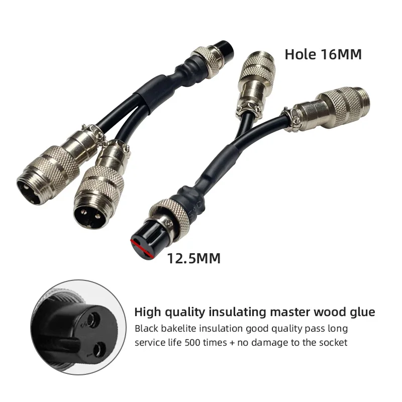 GX16 Splitter Cable Connector One Female Split Two Male Aviation Plug 16mm 2/3/4/5/6/7 Pin Male Female Adapter Wire