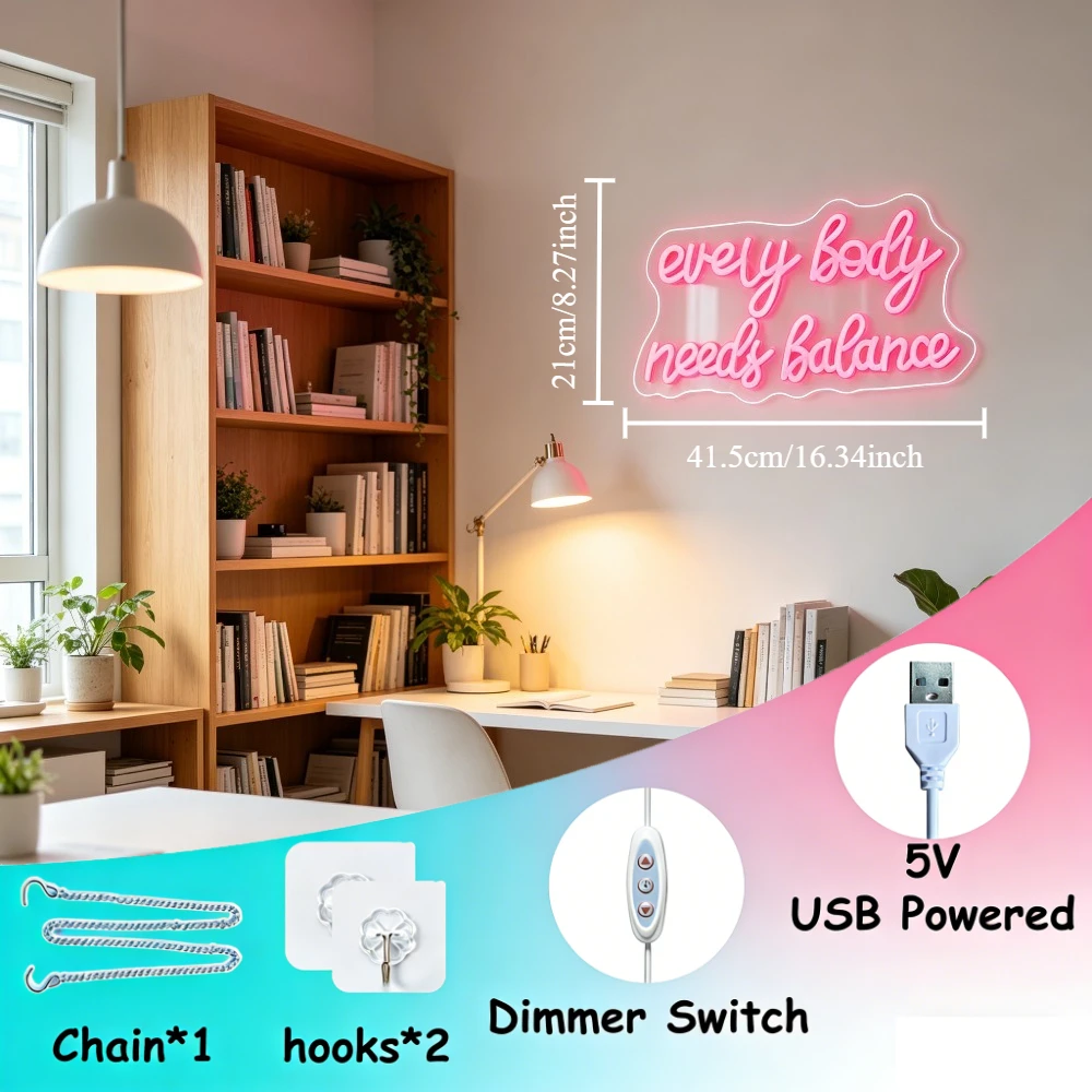 Neon Sign Everybody Needs Bala - Home Gym Needs 评论和价格