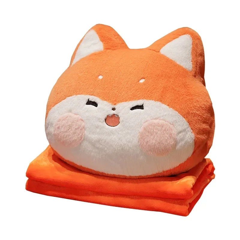 Cartoon Warm Hand Pillow Blanket 3-in-1, Office Car Nap Pillow Folding Flange Velvet Blanket, Soft, Comfortable and Practical