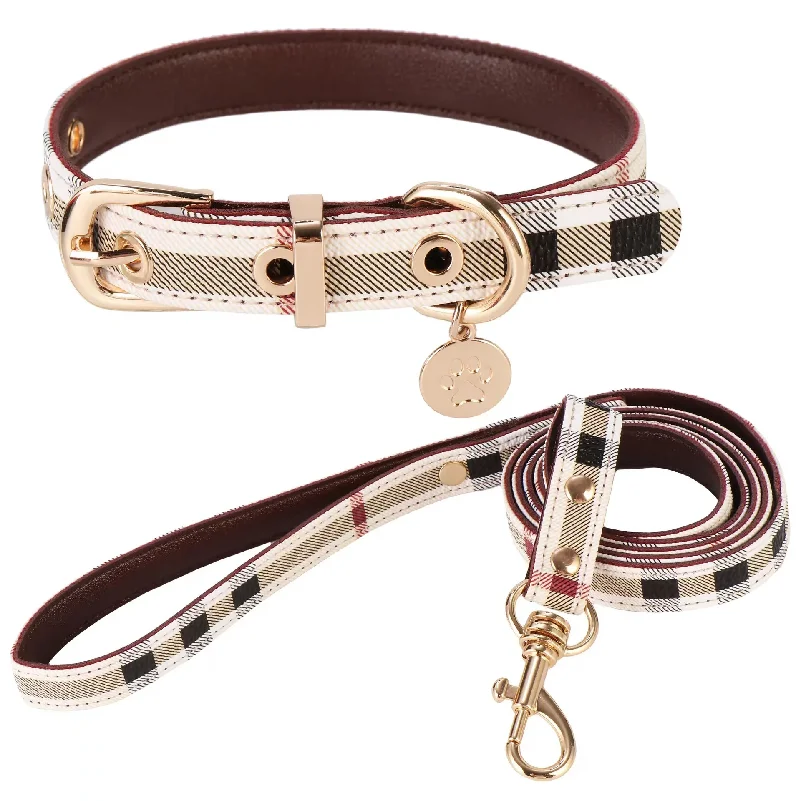 Fashion Brand Monogram Pet Collar Set Teddy Shih Tzu Dog Leash and Lead Cat Accessories Wholesale view 4