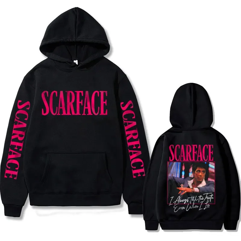 Scarface Movie Always Tell The Truth Even When I Lie Tony Montana Hoodie Male 90s Oversized Streetwear Men Rock Punk Sweatshirt