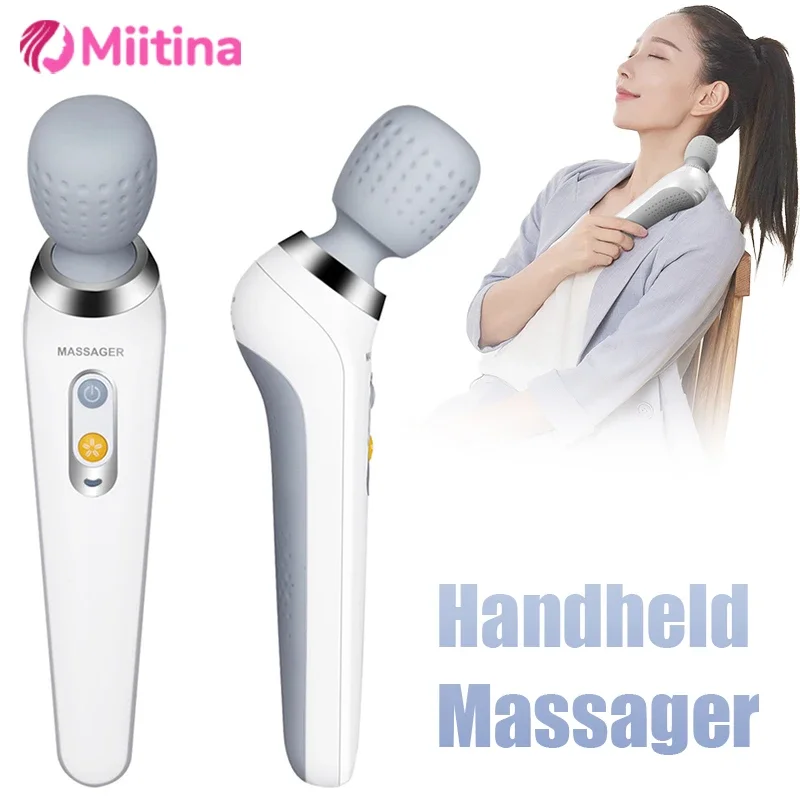 

Waterproof Rechargeable Cervical Massage Wand 5 Strength Adjustable Vibrating Kneading Neck Shoulder Body Massage Relax Handheld