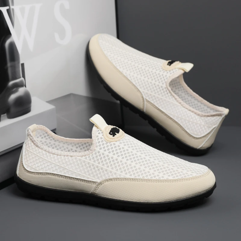 Chaussures décontractées en maille pour hommes, baskets confortables pour hommes, chaussures de marche légères à l'offre elles souples, mocassins coordonnants design, mode