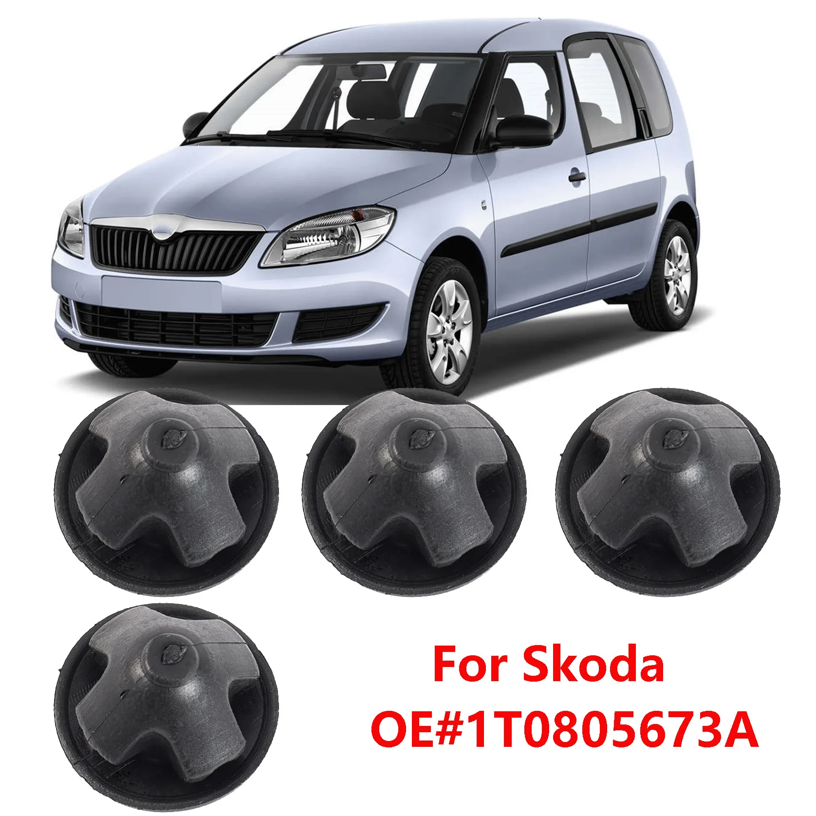 4Pcs Vacuum System Grommet Gasket Engine Cover Mounting Bushing Suspension Air Compressor For Skoda Roomster Praktik 1T0805673A