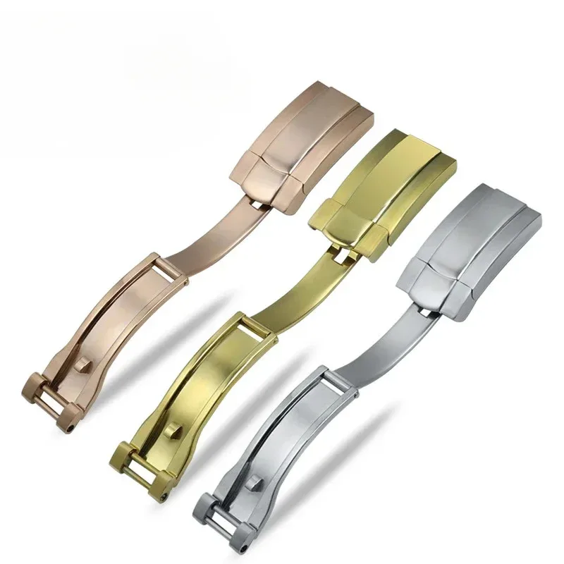 Daytona GMT Watch Band Strap 16*9mmSolid Stainless Steel Folding Buckle Deployment Clasp for Rolex Submariner Oysterflex