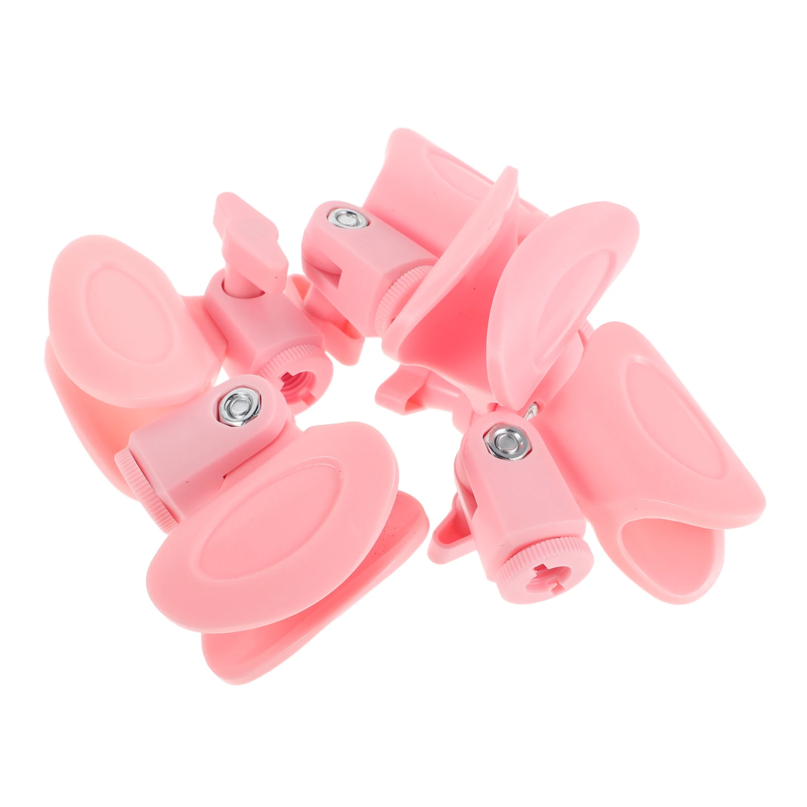 

5Pcs Universal Microphone Clamp Adjustable Plastic Spring Clip Knob Pink Mic Stand Holder Broadcasting Recording