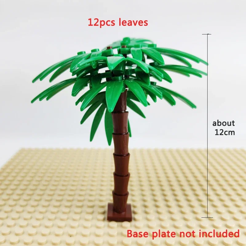 Building Blocks Palm Coconut Tree Green Garden Landscape Tropical Beach Plant Block Toy Compatible Lego Bricks Toy for Children