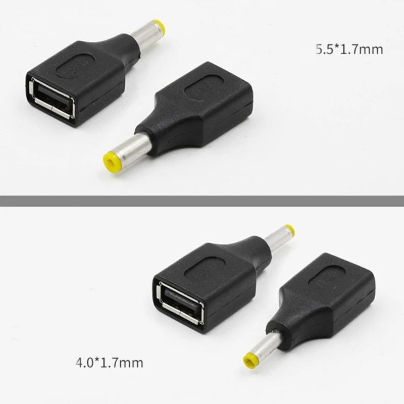 อะแดปเตอร์ไฟ USB ถึง 5.5x2.5 5.5x2.1 5.5x1.7 4.8x1.7 4.0x1.7 3.5x1.35 3.0x1.1 2.5x0.7mm Converter Connector