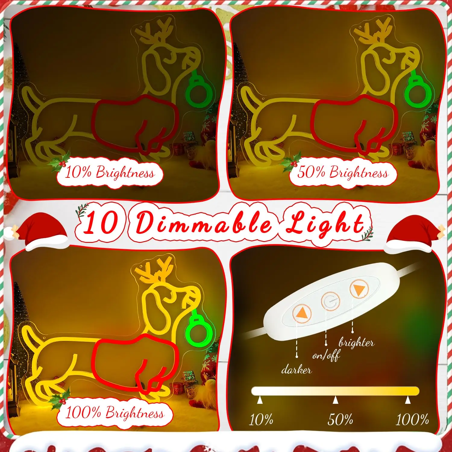 Luz de neón de perro salchicha para decoración de pared, dormitorio de Navidad, señal Led regulable para perro, letrero iluminado para decoración del hogar y la habitación