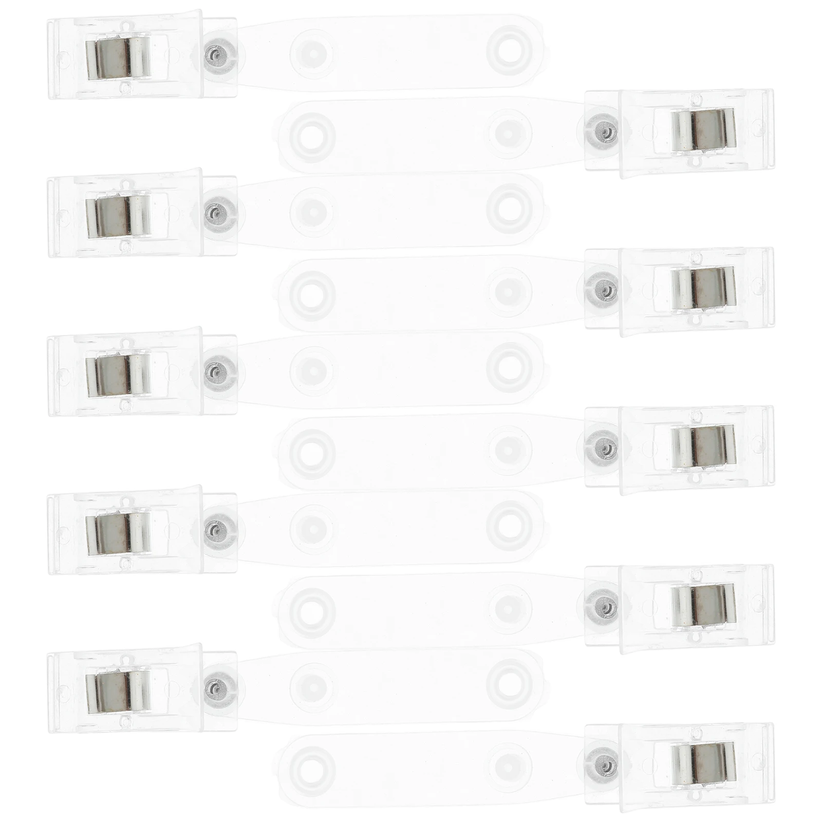 20 قطعة مشبك بطاقة الصدر المعدنية المدمجة سهلة الاستخدام مقاطع شارة صغيرة لبطاقات الهوية اسم العلامات ثقب مزدوج تصميم معرف حزام كليب