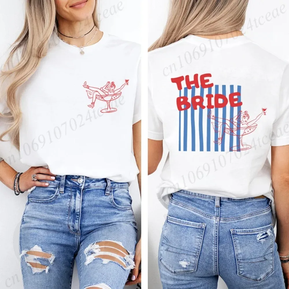The Bride Club Junggesellinnenabschied T-Shirt Damen Retro Grafik T-Shirt Brautmode Brautjungfern-Team Top 2026 Hochzeitsoutfit – Detail 10