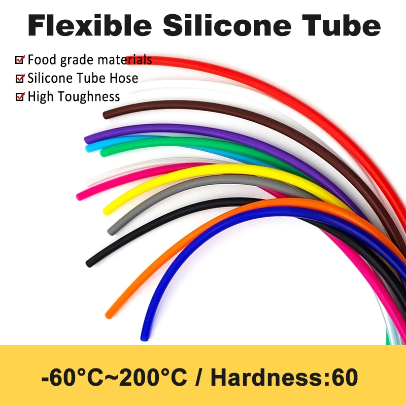 5Meter ID 2 3 4 5 6 7 8 9 10 12 mm Silicone Tubing Flexible Rubber Hose Food Grade Soft Drink Pipe Water Connector Colorful Hose