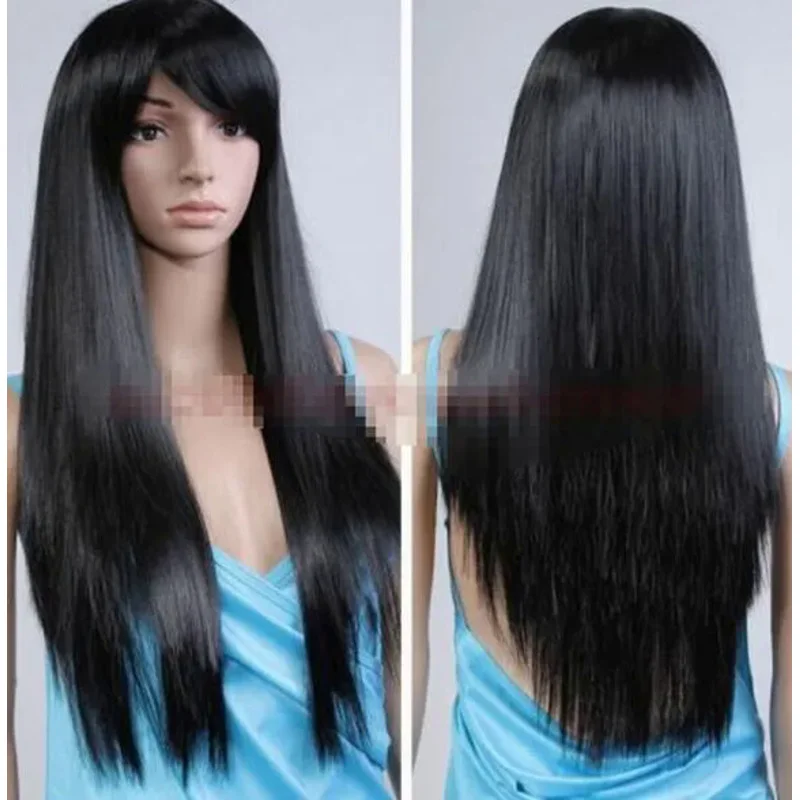 

Free shipping new hot fashion long girl wavy claw Ladybug's cosplay women hair full wig bla heat resistant filament hair wigs